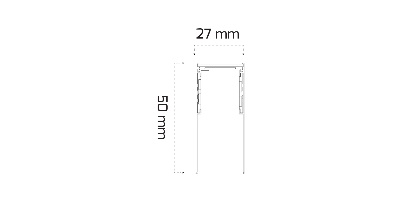 GY 2001-2 - MAGNET RAY - S.Ü. SİYAH - 2mt