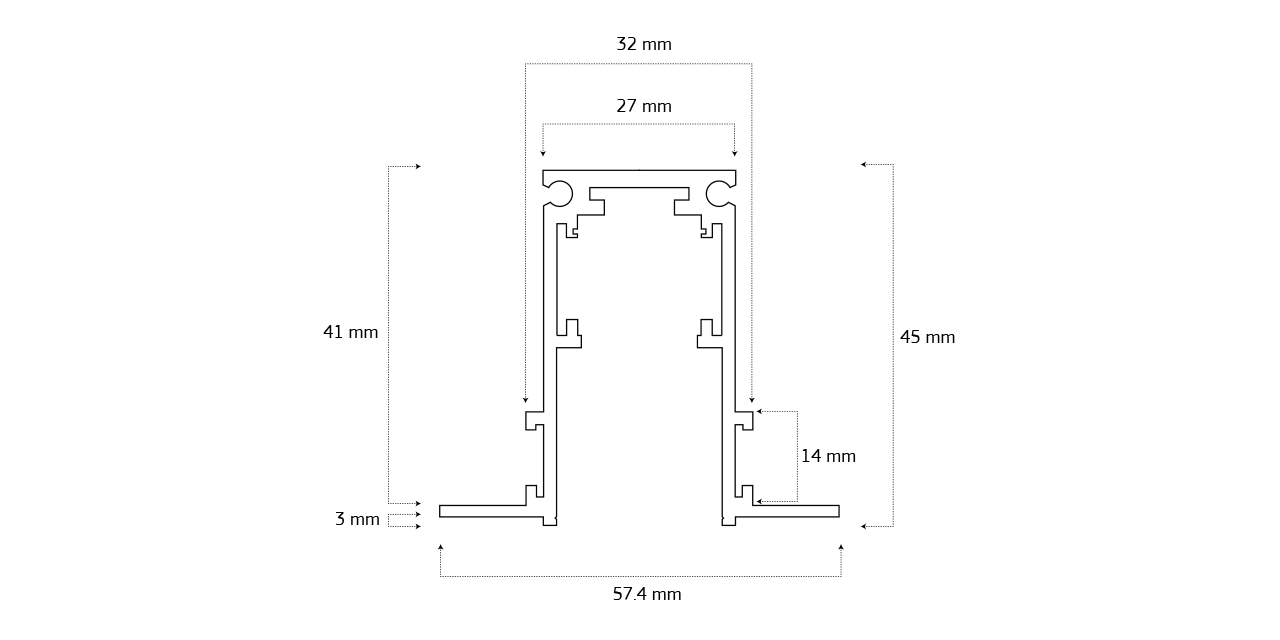 GY 2004-2 - MAGNET RAY - TRIMLESS SİYAH - 2mt