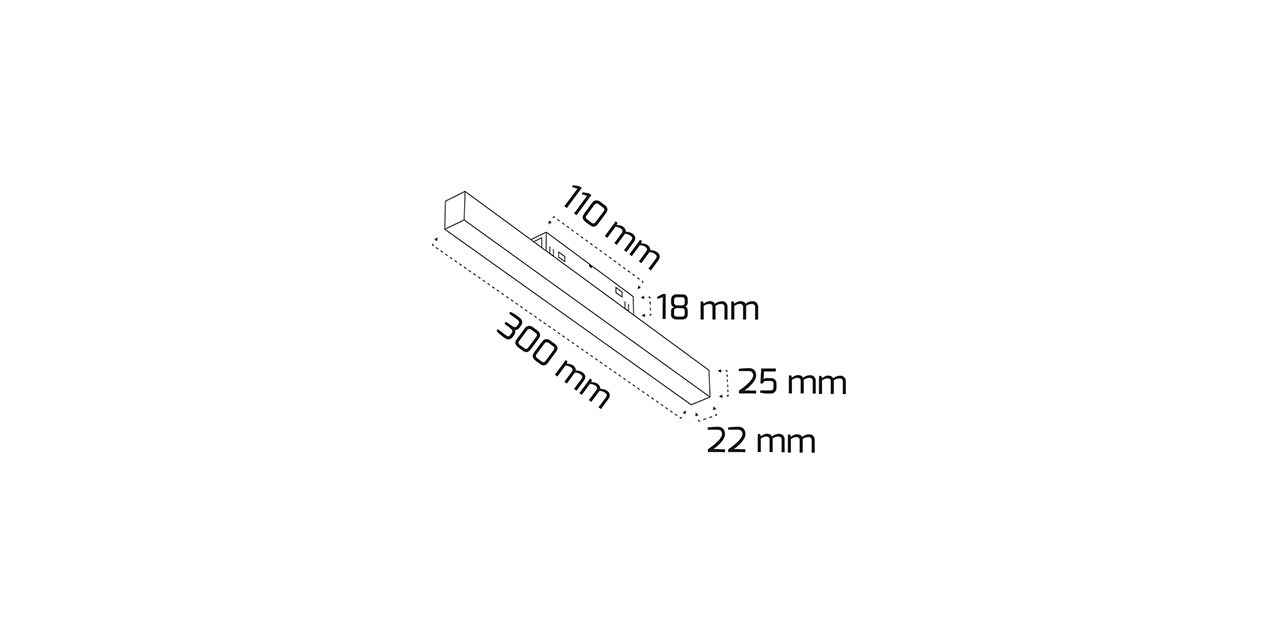 GY 2050-30 SİYAH 12W 4000K SG MAGNET LİNEER ARM