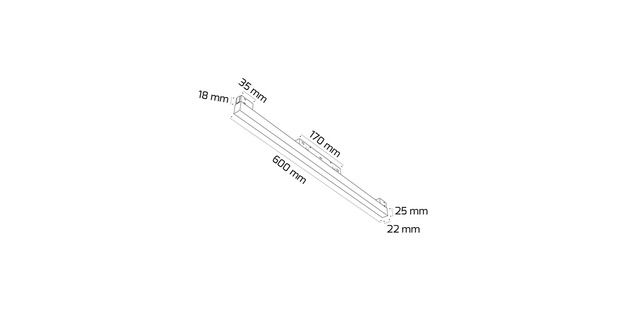 GY 2050-30 SİYAH 12W 4000K SG MAGNET LİNEER ARM