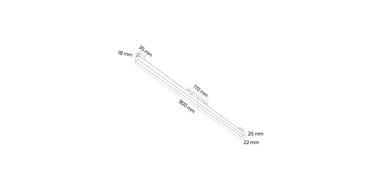 GY 2050-30 SİYAH 12W 4000K SG MAGNET LİNEER ARM