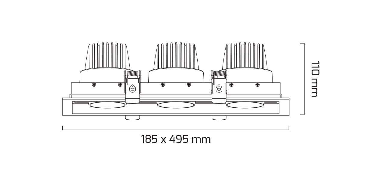 GY 3073 SİYAH 3X36W 35° 6500K SG COB LED S.A. ARM