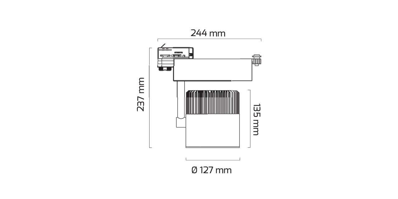 GY 3599 BEYAZ 42W 36° 4000K SO LED RAY SPOT ARM*