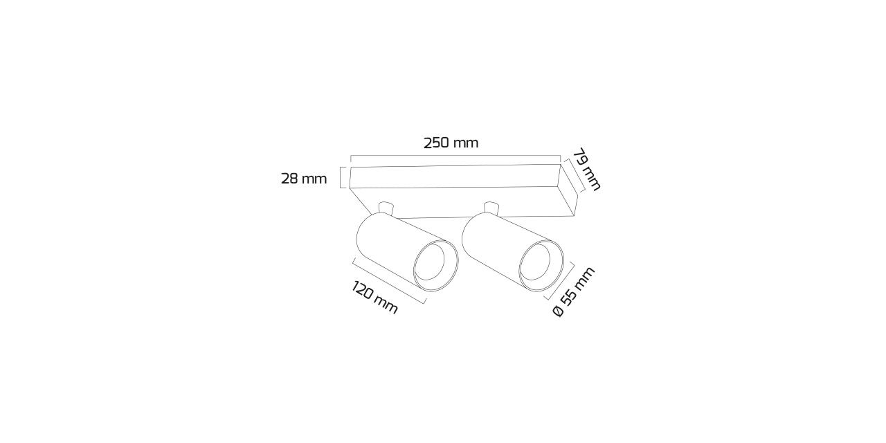 GY 3635 SİYAH 2x14W 40° 4000K S.Ü. COB LED ARM.*