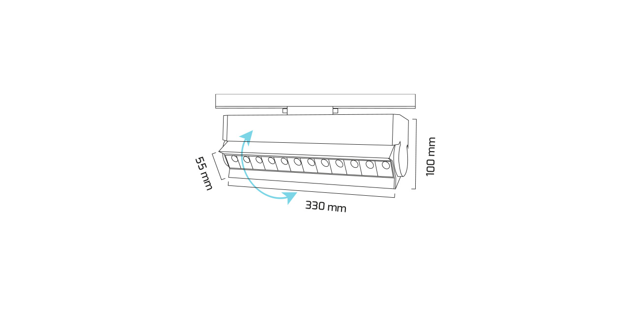 GY 3655-10  SİYAH 10W 48° 6500K SO POWER RAY ARM*