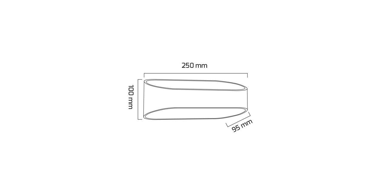 Goya 10W 3000K 100X250X95mm 3000K Gün Işığı Siyah Duvar Apliği GY 6216