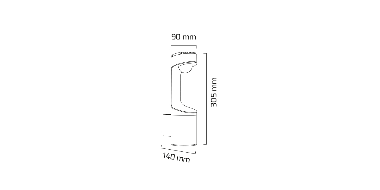 Goya 10W 3000K 9X30,5X14cm Sarı Ledli Siyah Duvar Apliği GY 6238