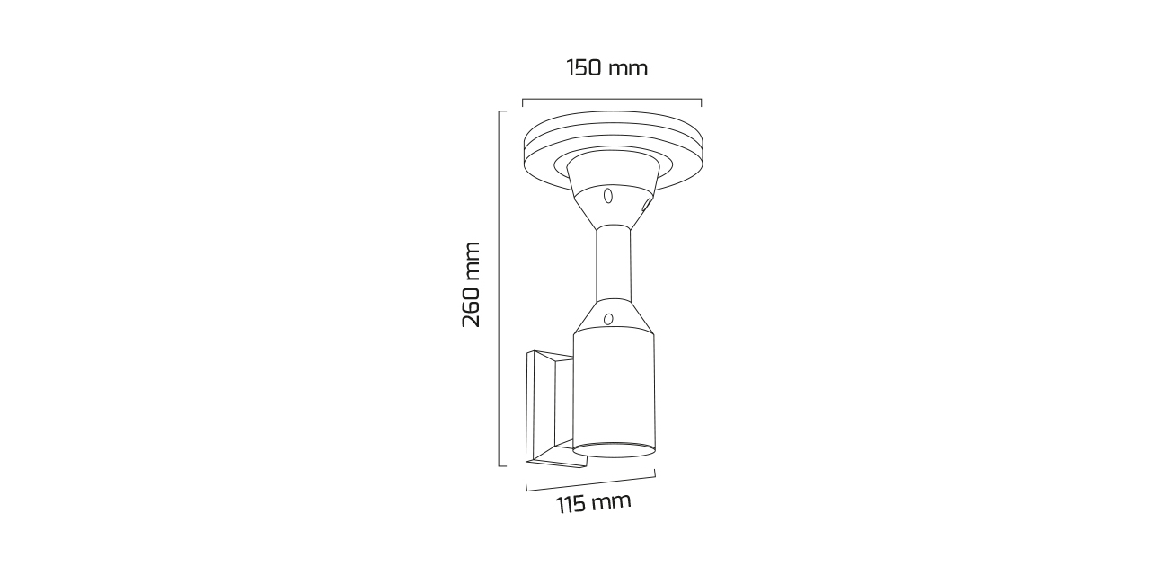 Goya 12W 3000K 11,5X26X15cm Sarı Ledli Siyah Duvar Apliği GY 6240