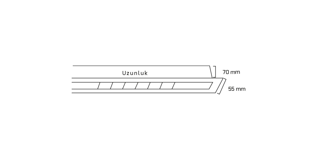 GY 8024-64 cm SİYAH 25W 48° 4000K SM LİNEER ARM*