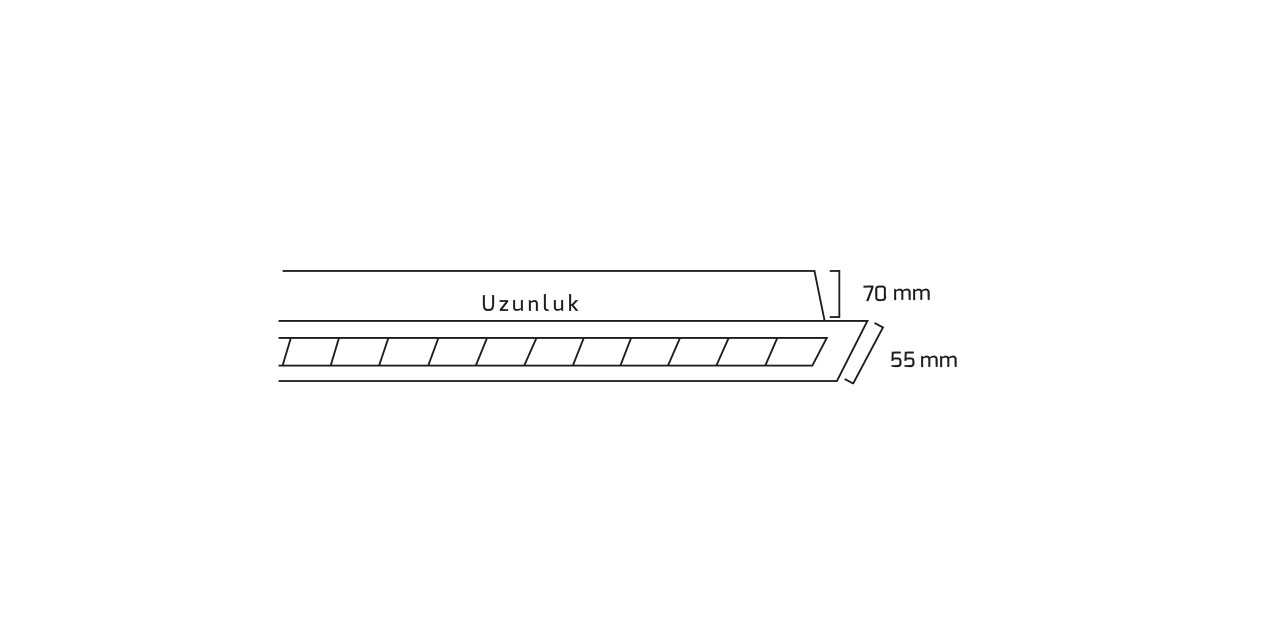 GY 8025-60 cm SİYAH  48° 6500K SM LİNEER ARM*