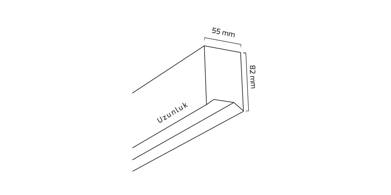 GY 8041-120 cm SİYAH  48° 6500K SM LİNEER ARM*