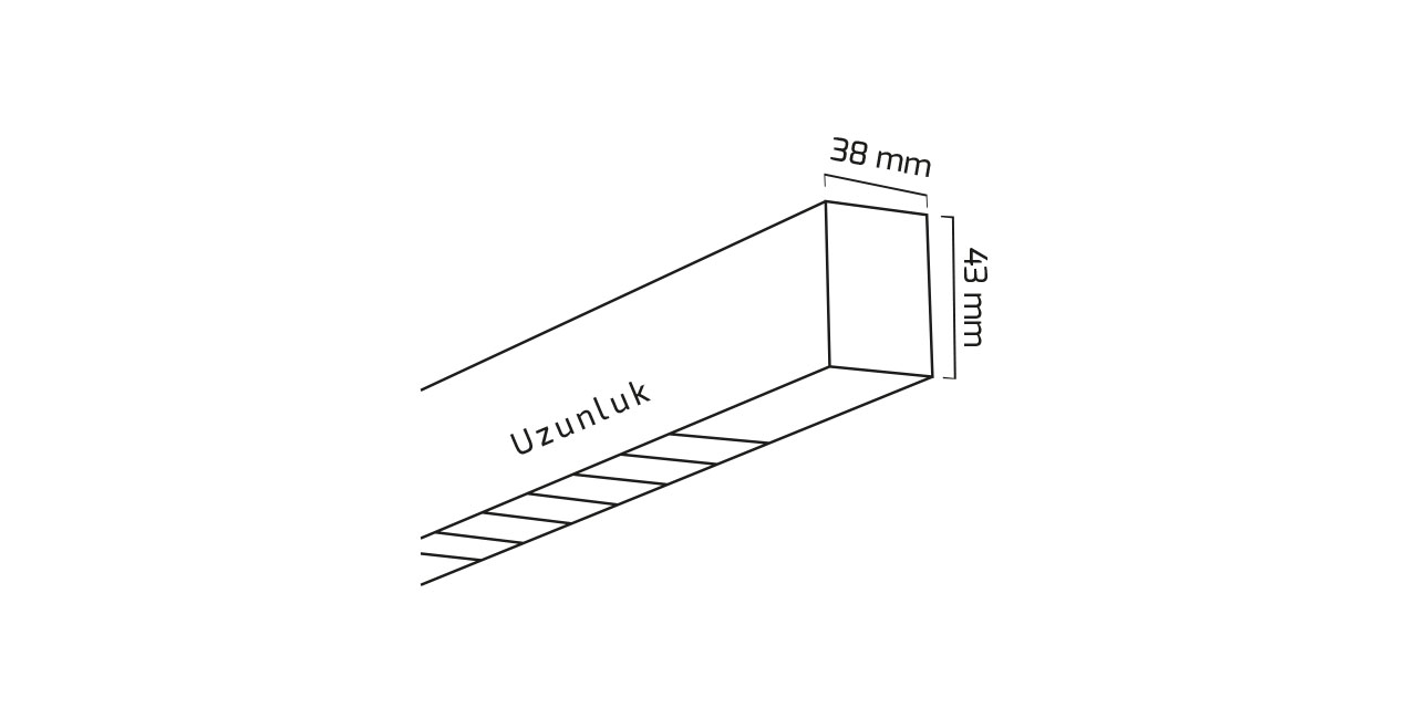 GY 8043-90 cm BEYAZ 38W 48° 3000K SO LİNEER ARM*