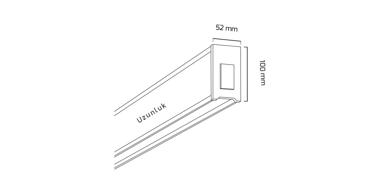 GY 8046-60 cm SİYAH OXIDE MIRROR 3000K SO LİN ARM*