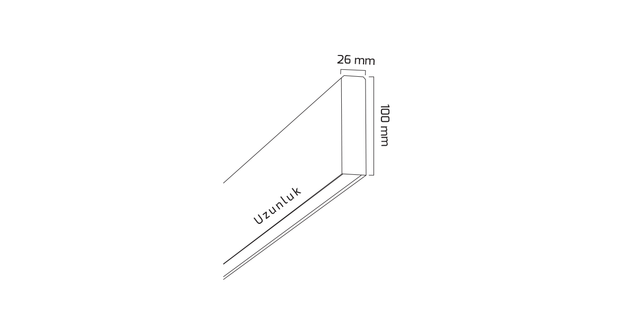 GY 8050-120 cm SİYAH 52W 4000K SO LİNEER ARMATÜR*