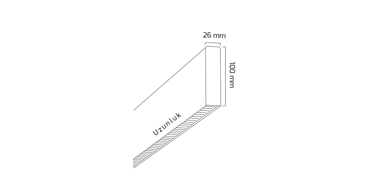 GY 8051-58 cm SİYAH 30W 4000K SO LİNEER ARMATÜR*
