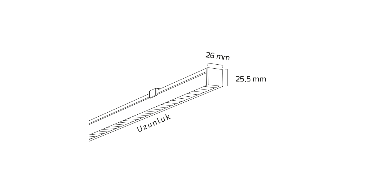 GY 8053-58 cm SİYAH 15W 6500K SO LİNEER ARMATÜR*
