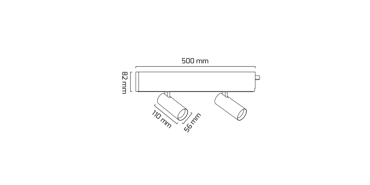 GY 8058-50 SİYAH 2x14W 6500K RAY SPOT LİNEER  ARM*