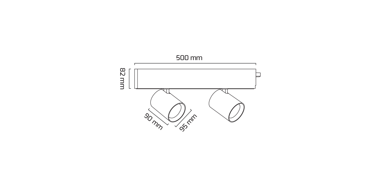 GY 8059-50 SİYAH 2x36W 6500K EKL.RAY SPOT LİNEAR*