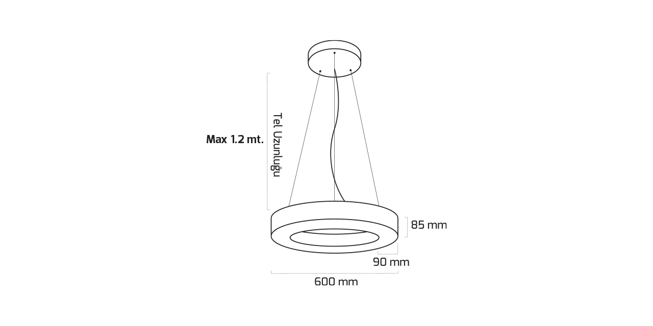GY 8112-45 cm SİYAH 40W 4000K SO LİNEER ARM*