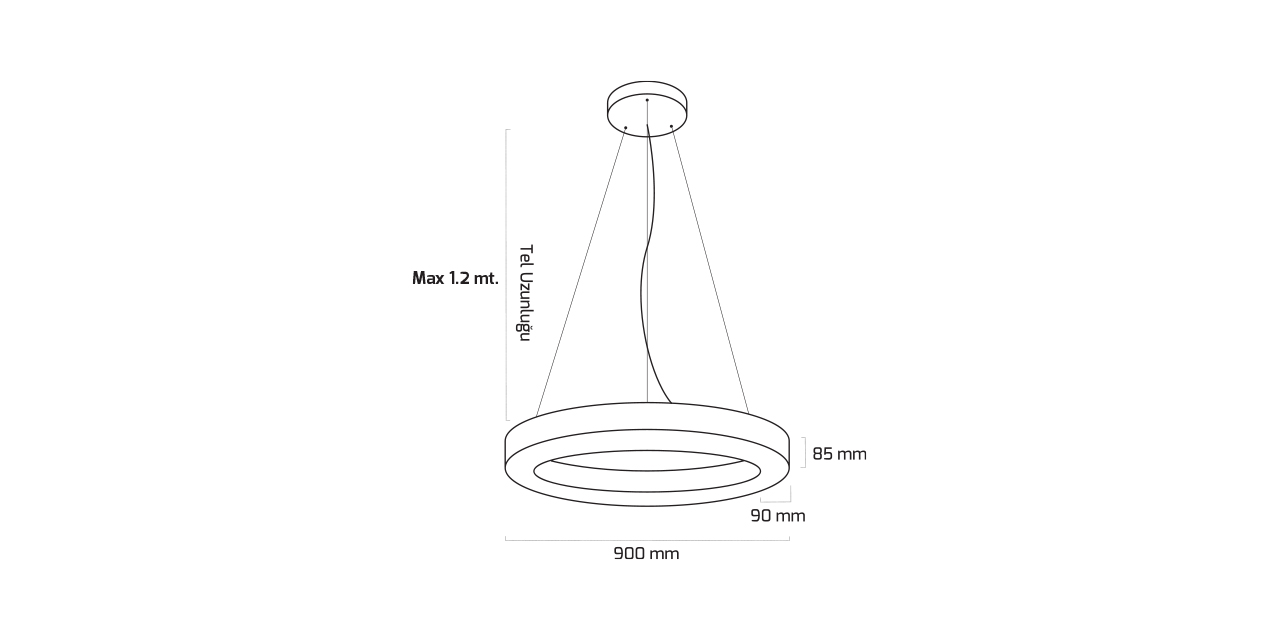GY 8112-45 cm SİYAH 40W 4000K SO LİNEER ARM*