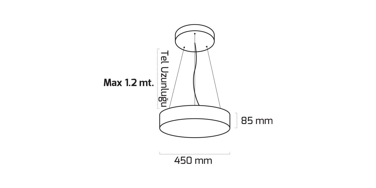 GY 8113-45 cm SİYAH 40W 6500K SO LİNEER ARM*