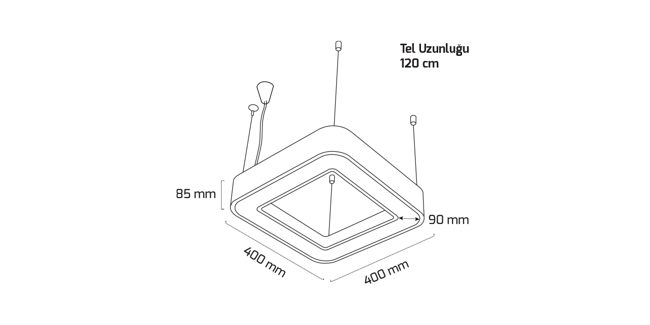 GY 8114-60 cm SİYAH 82W 4000K SO LİNEER ARM*