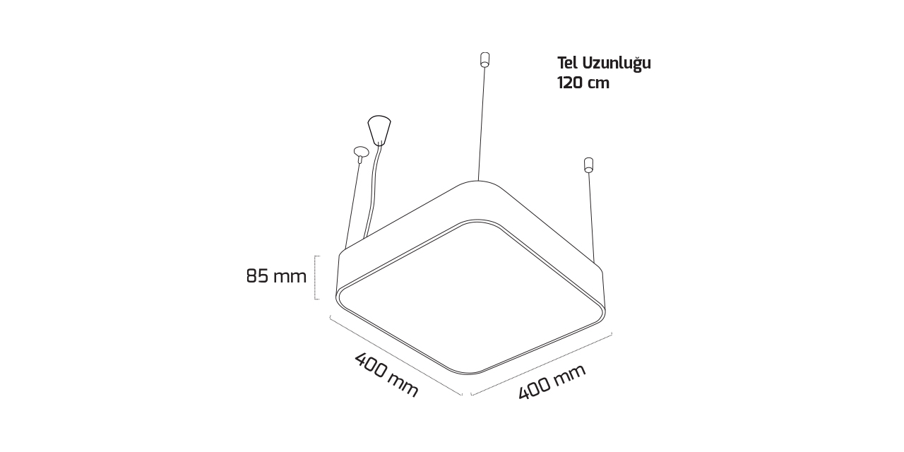 GY 8115-60 cm SİYAH 80W 3000K SO LİNEER ARM*