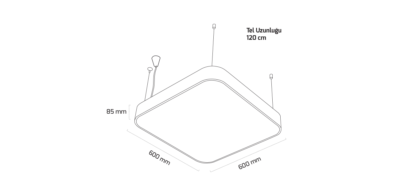 GY 8115-60 cm SİYAH 80W 3000K SO LİNEER ARM*