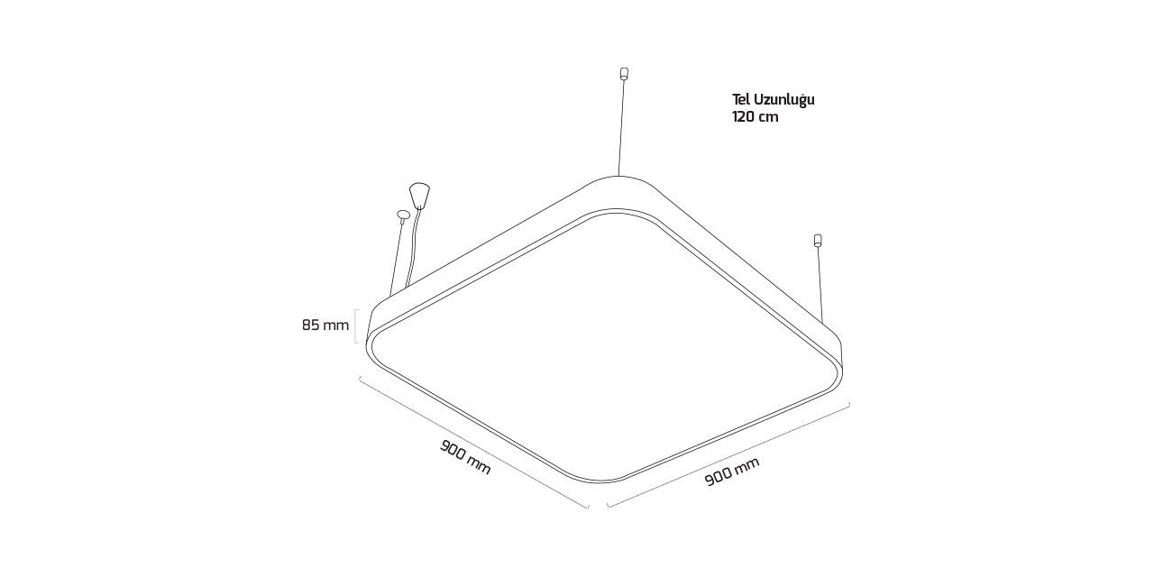 GY 8115-60 cm SİYAH 80W 3000K SO LİNEER ARM*