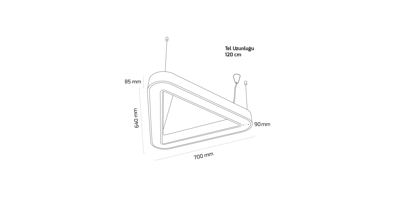 GY 8116-60 cm SİYAH 76W 4000K SO LİNEER ARM*