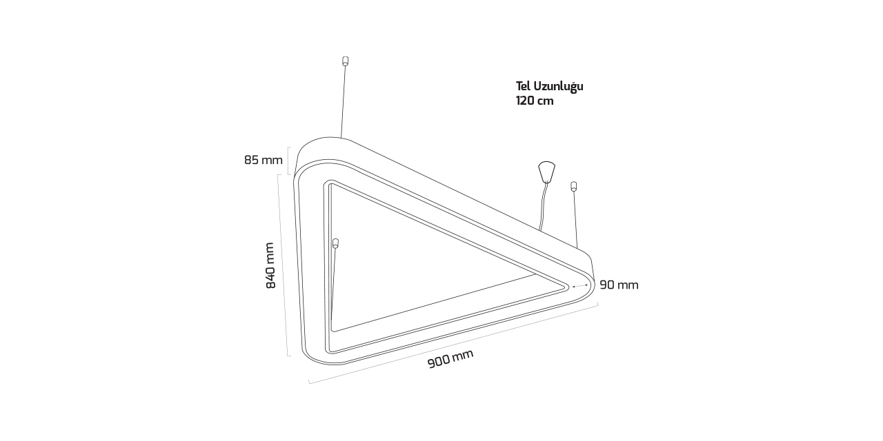 GY 8116-60 cm SİYAH 76W 4000K SO LİNEER ARM*