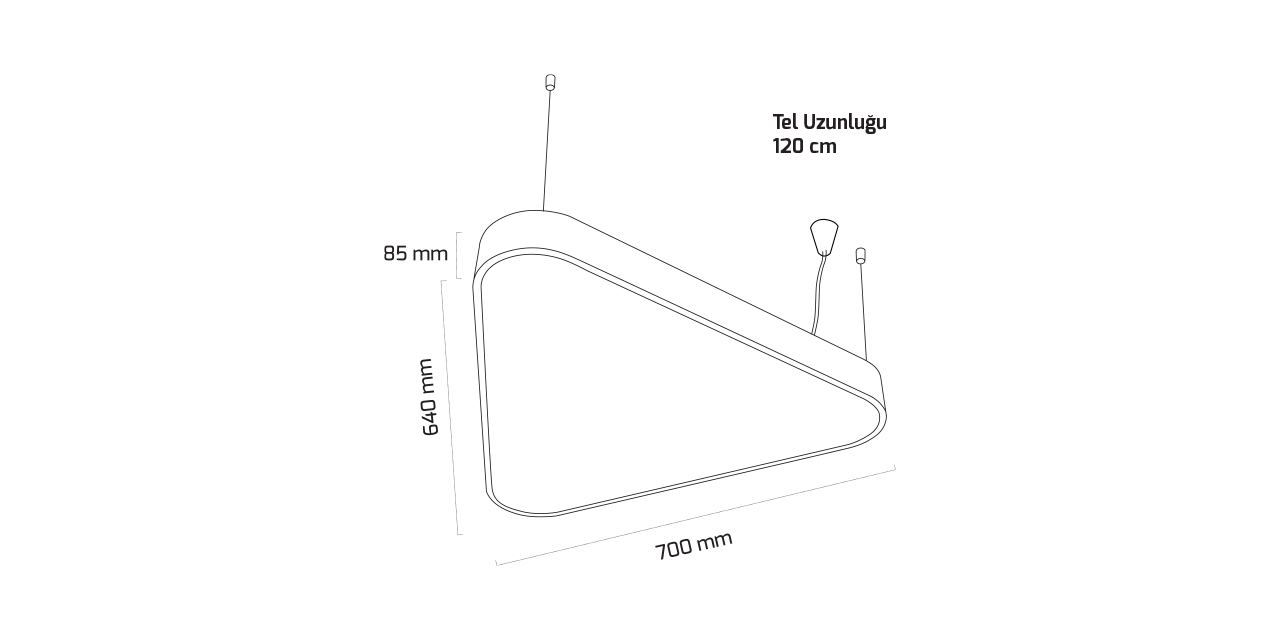 GY 8117-60 cm SİYAH 80W 3000K SO LİNEER ARM*
