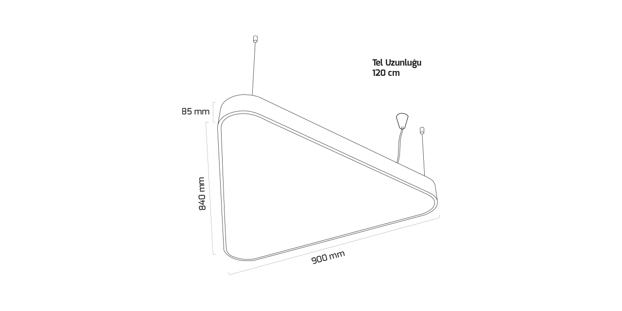 GY 8117-60 cm SİYAH 80W 3000K SO LİNEER ARM*