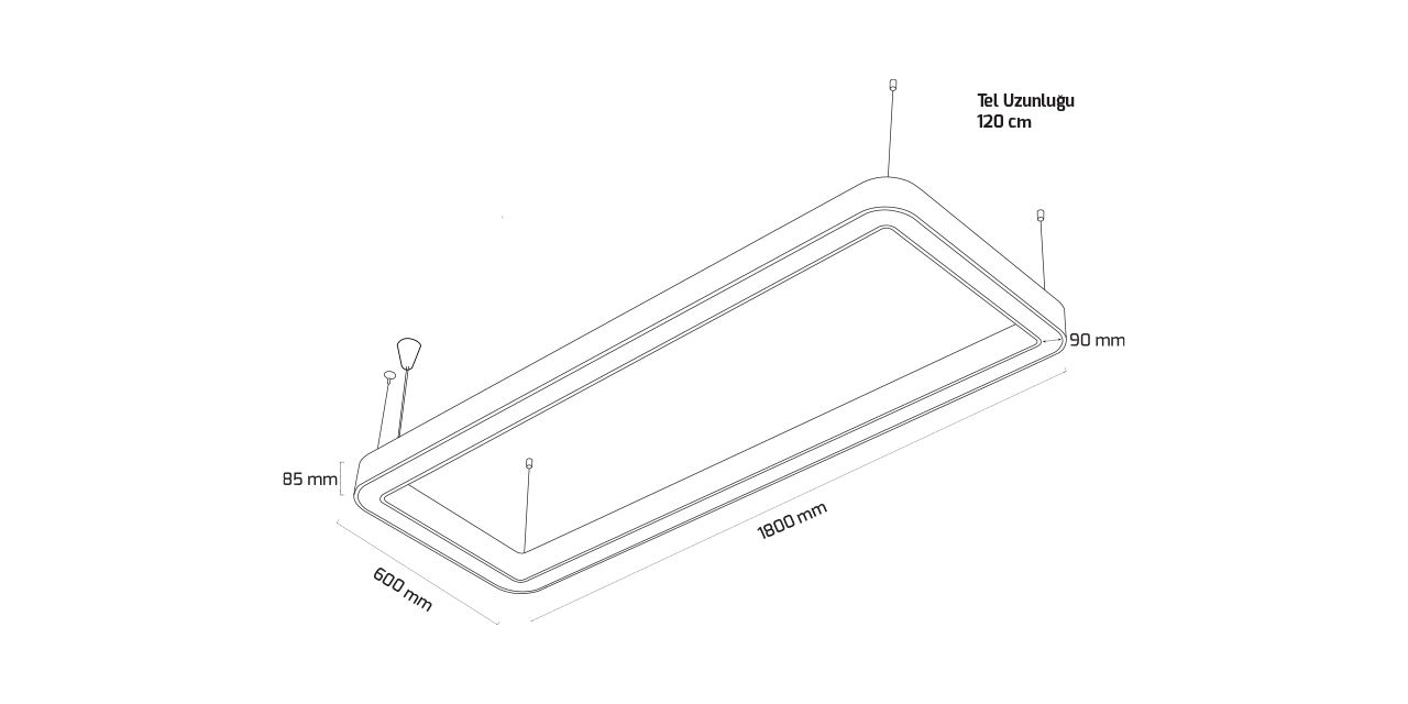 GY 8118-Ö.İ 60X120 cm BEYAZ 3000K SO LİNEER ARM*