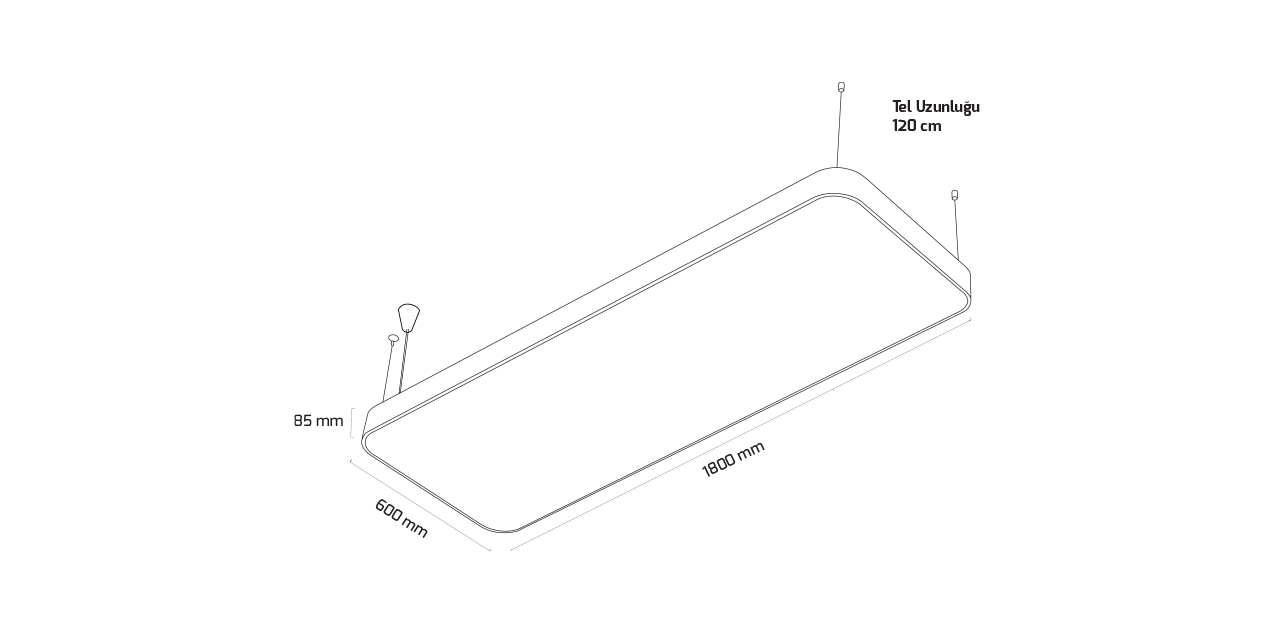 GY 8119 - 60x180 cm BEYAZ 3000K SO LİNEER ARM*
