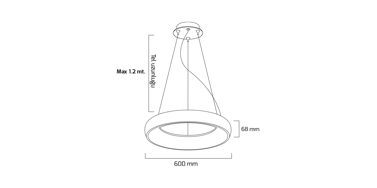 GY 8121-60 cm SİYAH 82W 4000K SO LİNEER ARM*