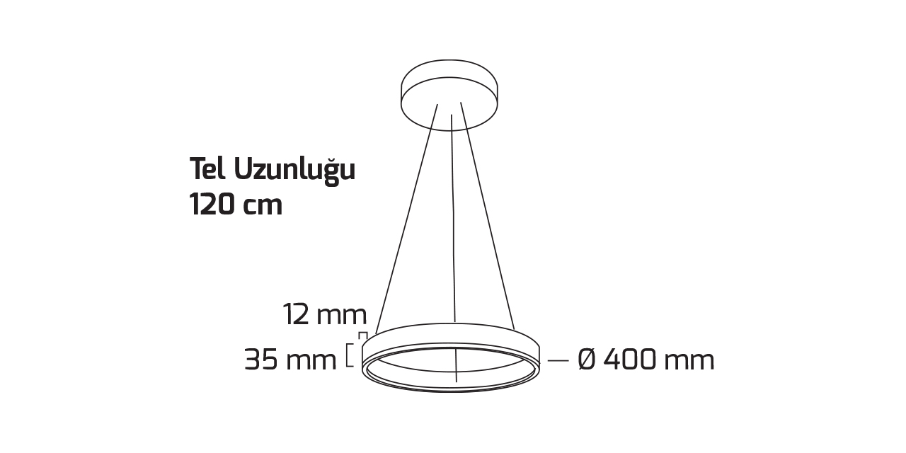 GY 8210-60 cm SİYAH 38W 3000K SO LİNEER ARM*
