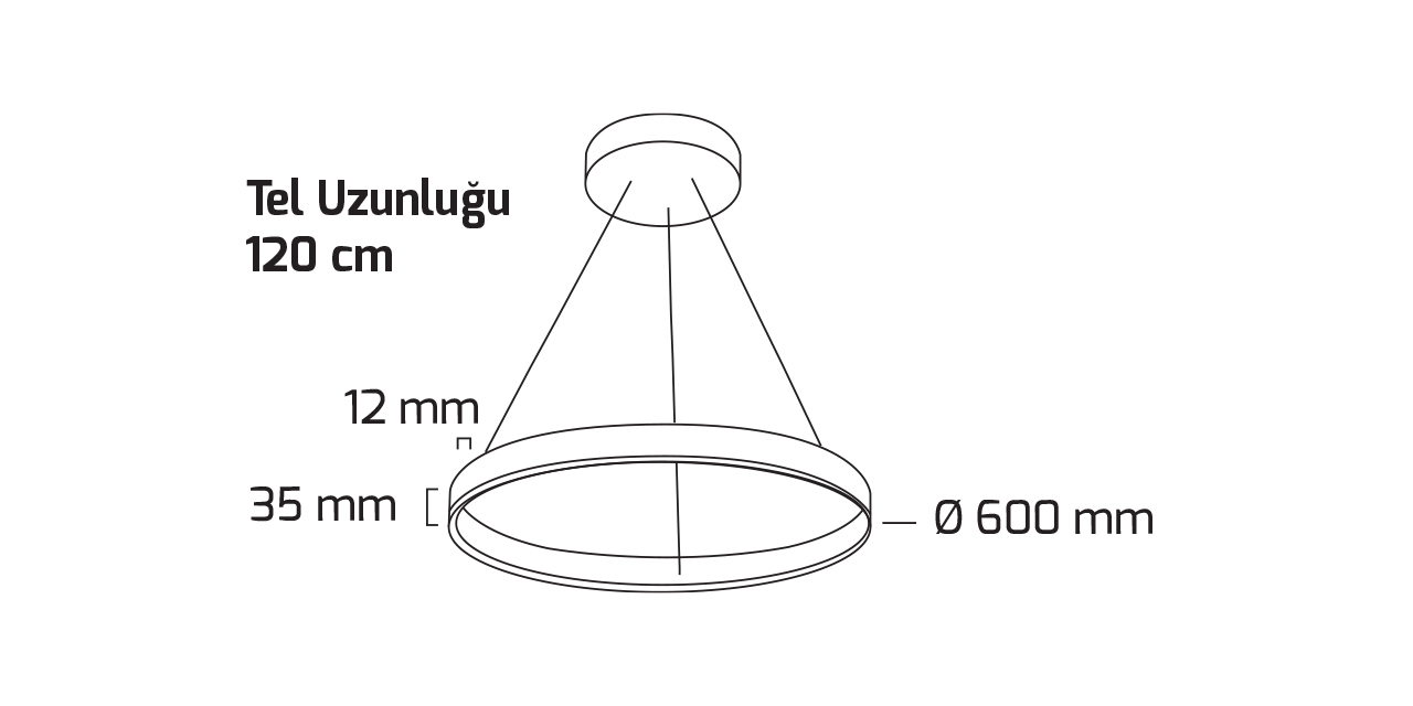 GY 8210-60 cm SİYAH 38W 3000K SO LİNEER ARM*