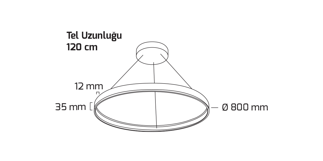 GY 8210-60 cm SİYAH 38W 3000K SO LİNEER ARM*