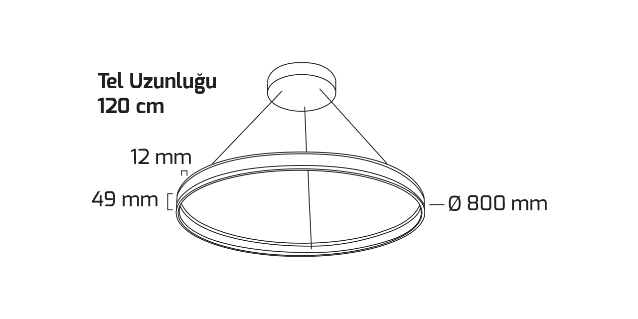 GY 8211-80 cm SİYAH 65W 3000K SO LİNEER ARM*