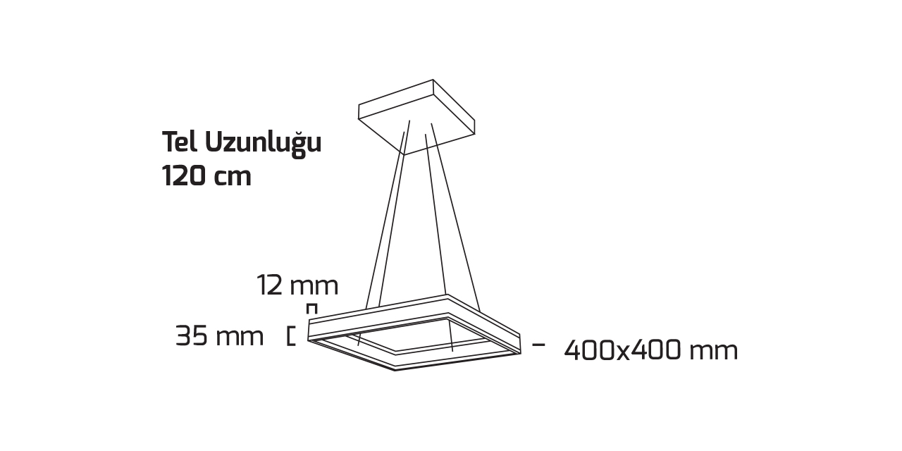 GY 8212-40 cm SİYAH 38W 3000K SO LİNEER ARM*