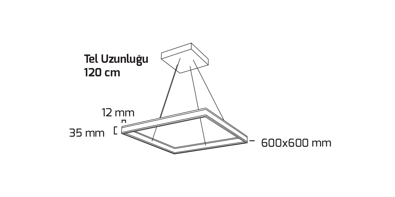 GY 8212-40 cm SİYAH 38W 3000K SO LİNEER ARM*