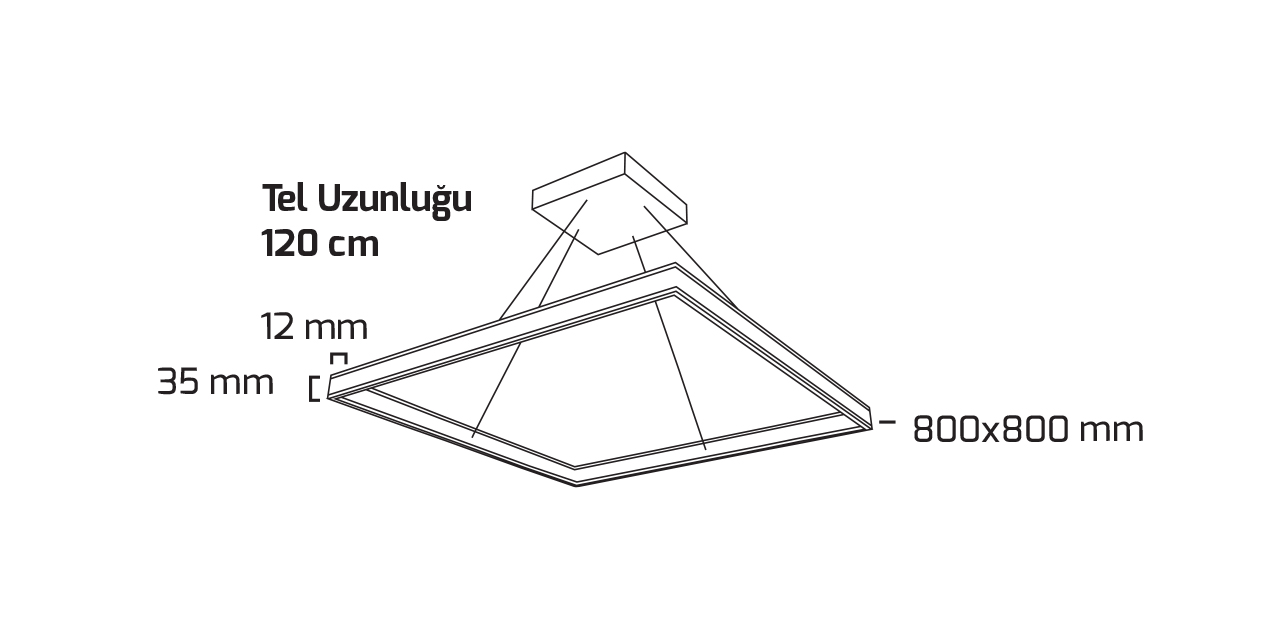 GY 8212-40 cm SİYAH 38W 3000K SO LİNEER ARM*