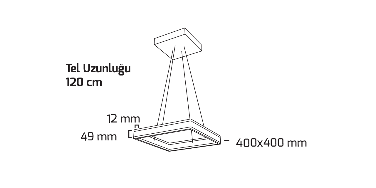 GY 8213-60 cm SİYAH 50W 6500K SO LİNEER ARM*
