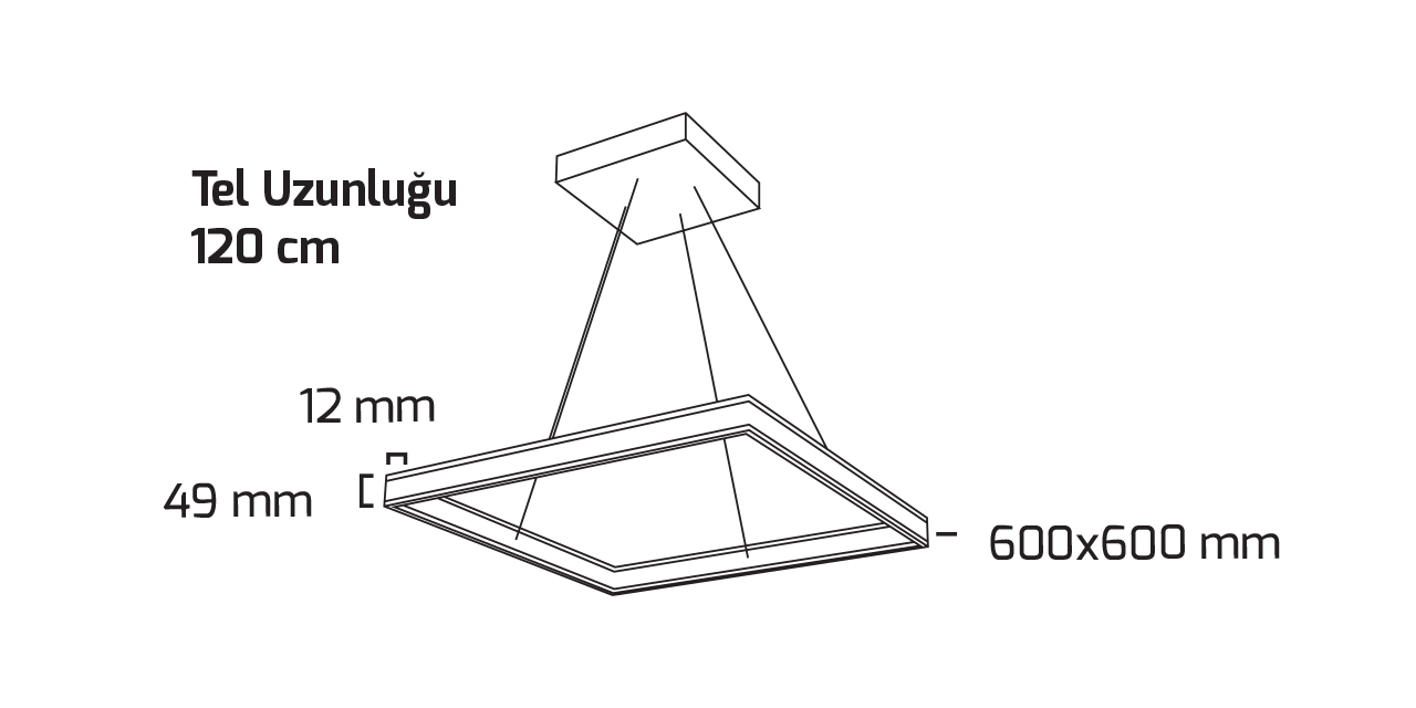 GY 8213-60 cm SİYAH 50W 6500K SO LİNEER ARM*