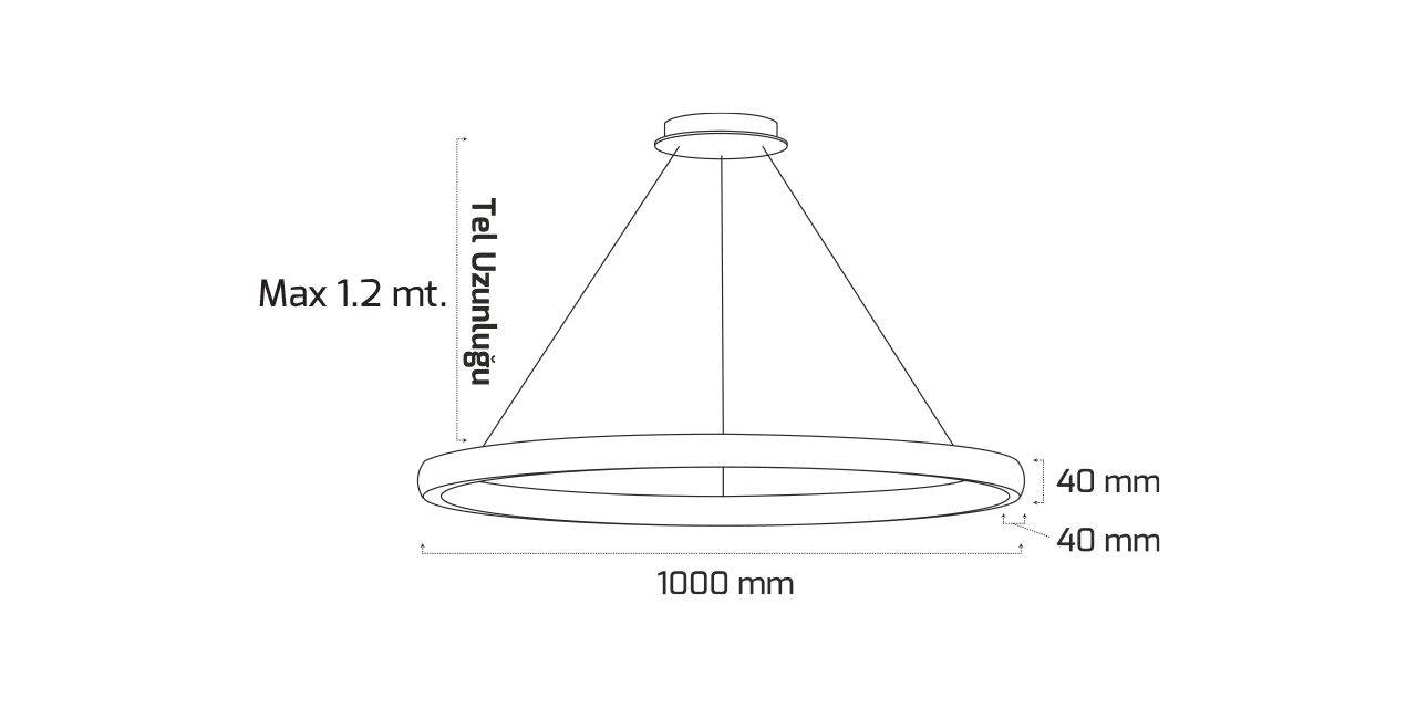 GY 8261-100 SİYAH 4000K SM DEK. SARKIT ARM.*