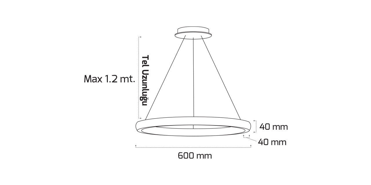 GY 8261-100 SİYAH 4000K SM DEK. SARKIT ARM.*