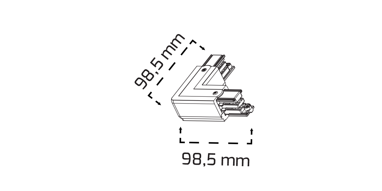 GY 9040 - TRİFAZE RAY (L) BAĞLANTI SİYAH